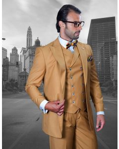 Statement Men's 100% Wool Suit - Unique Double Breasted Vest