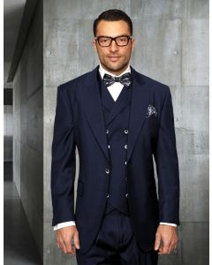Statement Men's Outlet 100% Wool Suit - Unique Double Breasted Vest