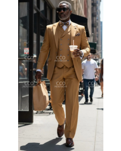 Statement Men's 100% Wool Suit - Unique Double Breasted Vest