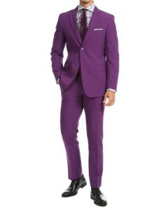 Vinci Men's 2 Piece Poplin Discount Suit - Clean Cut Look