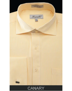 Fratello Men's Outlet French Cuff Dress Shirt - Classic Stripe