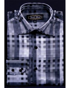 Daniel Ellissa Men's Outlet Fashion Dress Shirt - Squares and Stripes 