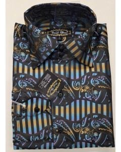 Daniel Ellissa Men's Outlet Fashion Dress Shirt - Wavy Pattern