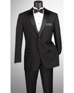 Vinci Men's 2 Piece Wool Feel Tuxedo - Adjustable Waistband