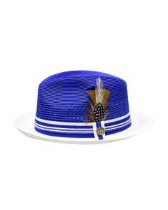 Bruno Capelo Men's Fedora Style Straw Hat - Accented Crown 