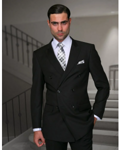 Pacelli by Zacchi Men's Outlet 2 Piece Double Breasted Suit - Solid Colors