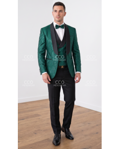 Hunter Green Tuxedo Black Lapels Formal Wear for Men 