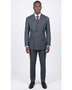CCO Men's Outlet 2 Piece Modern Fit Suit - Windowpane