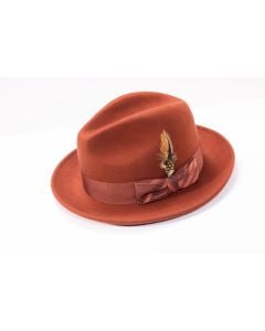 Rust Fedora Hat Fedoras Wool Hat for Men