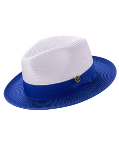 Montique Men's Fedora Style Straw Hat - Two Tone