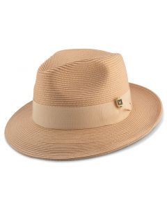 Montique Men's Fashion Straw Fedora Hat - Solid Color