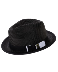 Black Hat Fedora Style Hat Straw Hats for Men
