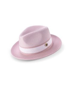 Pink Straw Hats on Men Straw Fedora Hat