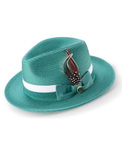 Green Beach Hats for Guys Straw Fedora