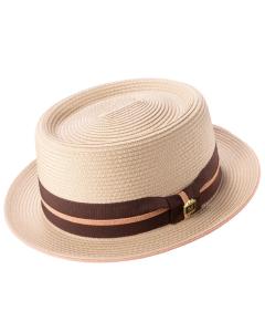 Beige Pork Pie Hat Men's Straw Hats