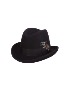 Black Homburg Hat Wool Felt Hats for Men Godfather Hats