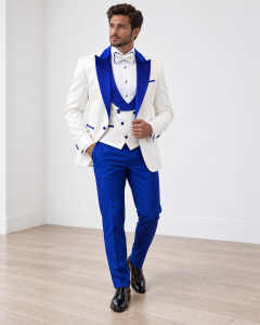 Royal Blue Mens Tuxedo Suit Peak Lapels