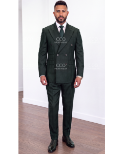 Hunter Green Fashion Wool Double Breasted Suit