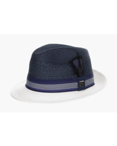 Indigo Fedora Hat for Men Braided Straw Hats