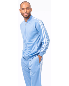 Montique Men's 2 Piece Sport Track Suit - Double Side Stripe