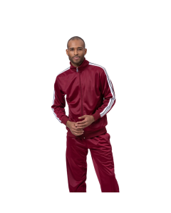 Montique Men's 2 Piece Sport Track Suit - Triple Side Stripe