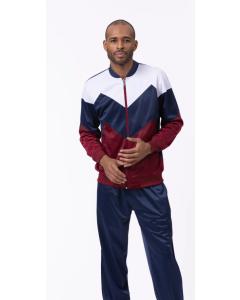 Montique Men's 2 Piece Sport Track Suit - Chevron Design