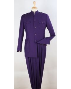 Apollo King Men's 2 Piece Nehru Style Suit - Fashion Pockets