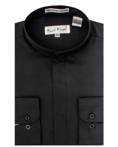 Karl Knox Men's Banded Collar Dress Shirt - Solid Color