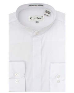 Karl Knox Men's Banded Collar Dress Shirt - Solid Color