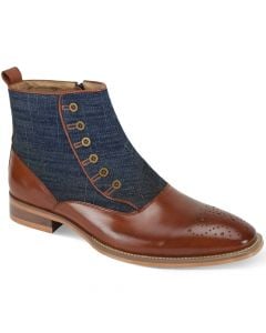 Giovanni Men's Leather Dress Boot - Wool Felt Accent