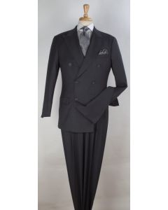 Apollo King Men's 3pc 100% Worsted Wool Suit - Double Breasted