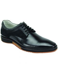 Giovanni Men's Leather Dress Shoe - Fabric Accents