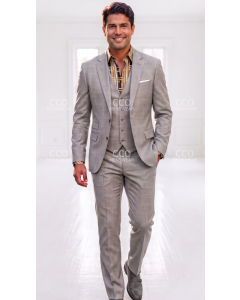 Grey Men's Suit Three Piece Suit