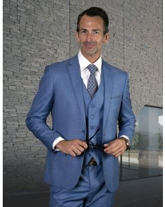 Statement Men's Outlet 3 Piece 100% Wool Executive Suit - Slim Fit