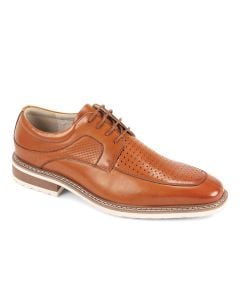 Tan Dress Shoes for Men Derby Style Shoe Moc Toe Shoes