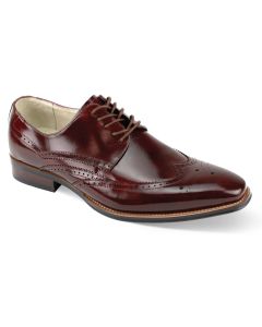 Giovanni Men's Leather Dress Shoe - Winged Tip Perforations