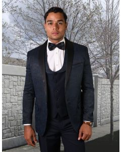 Statement Men's 3 Piece Fashion Tuxedo - Textured Jacket