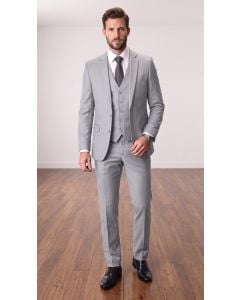 Ash Mens 3 Piece Notched Lapel Wool Suit