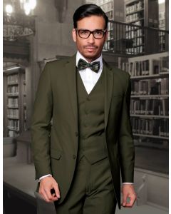 Statement Men's 3 Piece Wool Blend Outlet Suit - Solid Colors