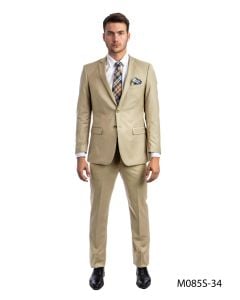 Tazio Men's 2 Piece Slim Fit Executive Suit - Bold Colors