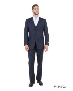 Tazio Men's 3 Piece Executive Slim Fit Suit - 5 Button Vest