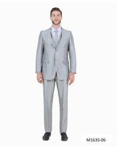 CCO Men's Outlet 3 Piece Slim Fit Suit - Solid Sharkskin