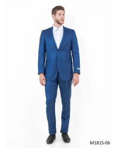 Blue 2 Piece Suits for Men Sharkskin Suit