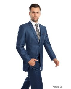 CCO Men's Outlet 2 Piece Slim Fit Suit - Modern Cut Silky Sharkskin