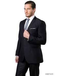 Tazio Men's 2pc Slim Fit Executive Suit - Solid Shine