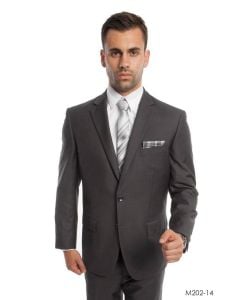 CCO Men's Outlet 2 Piece Solid Executive Suit - Flat Front Pants