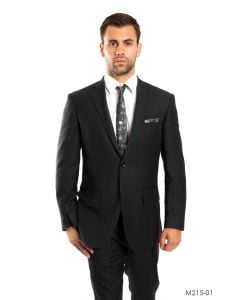 Tazio Men's 2pc Slim Fit Executive Suit - Thin Pinstripe