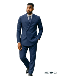 Navy Suit Double Breasted Suit Peak Lapel