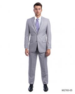 CCO Men's 2 Piece Discount Slim Fit Suit - Solid Colors