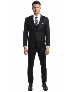 CCO Men's Outlet 3 Piece Skinny Fit Suit - Notch Lapel